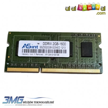 ASint DDR3 2GB 1600Mhz Notebook Ram (2.El Ürün)