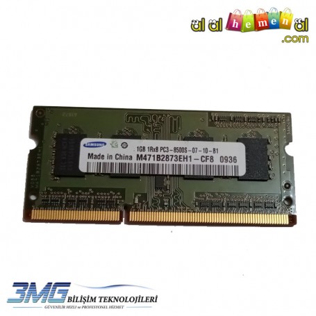 Samsung DDR3 1GB 1Rx8 PC3-8500S-07-10-B1 Notebook Ram (2.El Ürün)